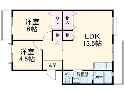 パストラル板倉A(2LDK/1階)の間取り写真