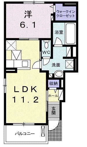 COTARO Ⅰ(1LDK/1階)の間取り写真