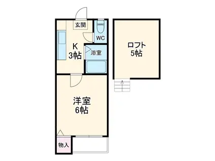 ロイヤルアスコット(1K/2階)の間取り写真