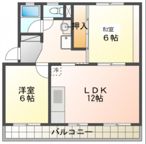 サンライズ西焼津(2LDK/2階)の間取り写真