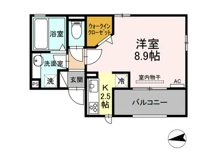 フィオーレ東田(1K/3階)の間取り写真