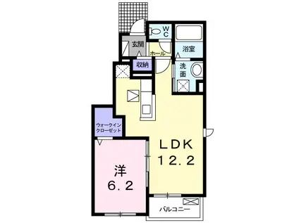エールⅡ(1LDK/1階)の間取り写真