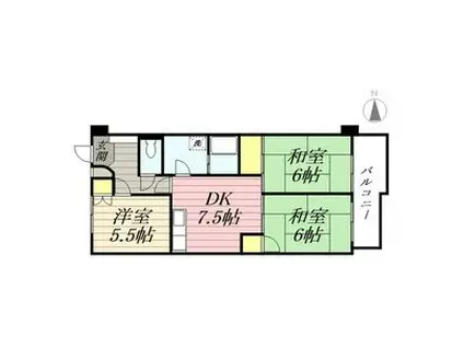 プレアール名古屋供米田(3DK/2階)の間取り写真