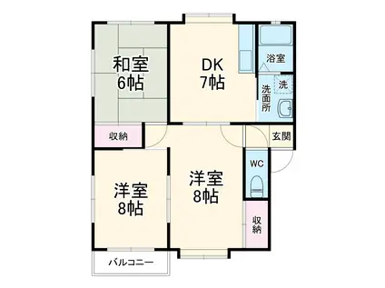 コーハウス(3DK/2階)の間取り写真