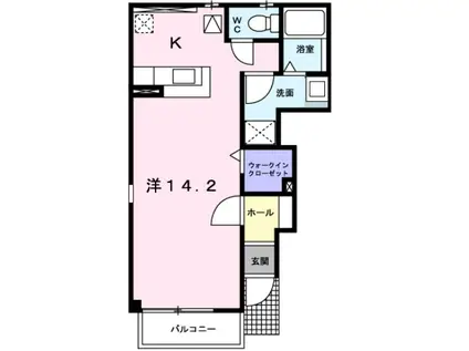 グレースランタナⅡ(ワンルーム/1階)の間取り写真