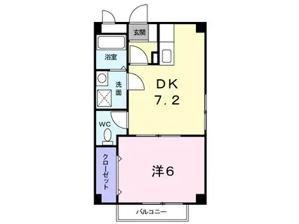 メゾン・ラフィーネ(1DK/2階)の間取り写真