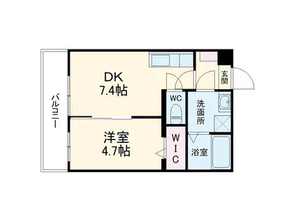 ベレッツァ大工町(1DK/1階)の間取り写真