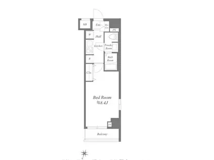 GENOVIA荻窪ⅡSKYGARDEN(1K/6階)の間取り写真
