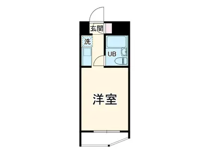 ポケットハイツ本厚木(1K/3階)の間取り写真