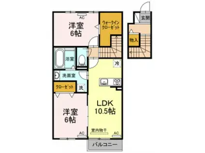 シーナリー(2LDK/2階)の間取り写真
