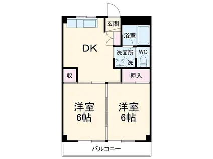 コーポ藤田(2DK/3階)の間取り写真