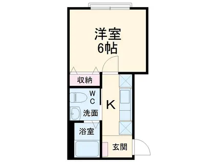 ウエストガーデン大場(1K/3階)の間取り写真