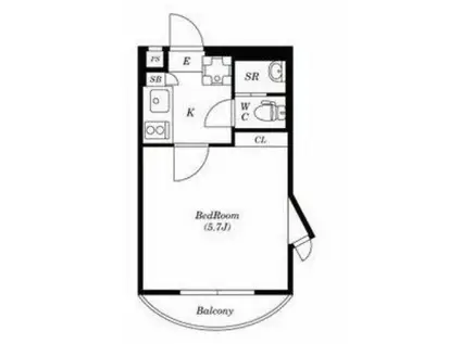 アサカシオン瀬田(1K/3階)の間取り写真