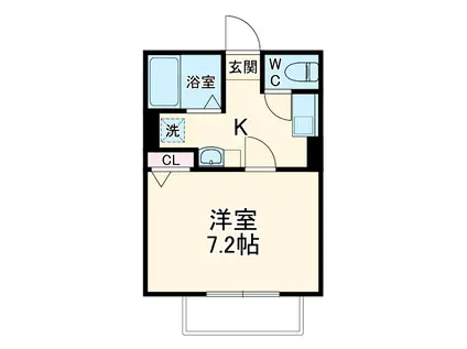 ユリシス(1K/2階)の間取り写真