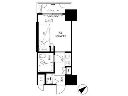 パークノヴァ鶴見(ワンルーム/4階)の間取り写真