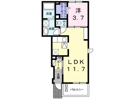 パーク レジデンス(1LDK/1階)の間取り写真