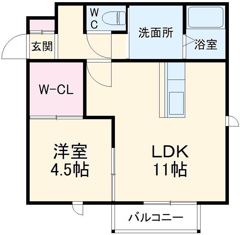 VERIOUS LUCKY(1LDK/2階)の間取り写真