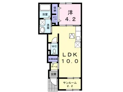 エクセレントⅡ(1LDK/1階)の間取り写真
