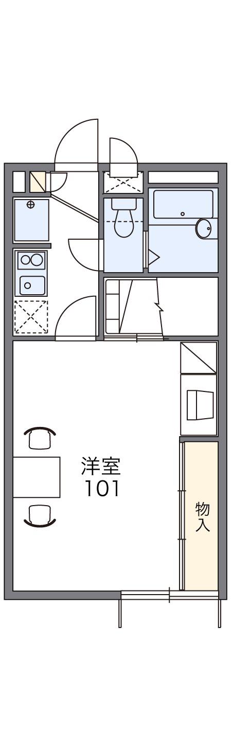 レオパレスひまわり(1K/1階)の間取り写真