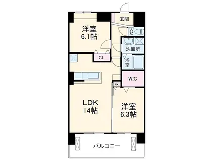 オリーブコート塚田(2LDK/4階)の間取り写真