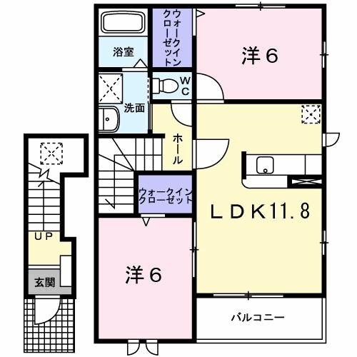 DREAM Ⅰ(2LDK/2階)の間取り写真