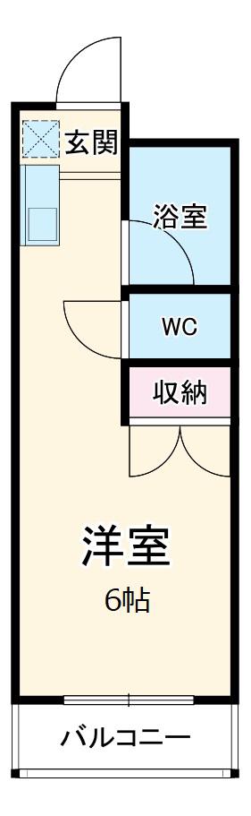 メゾン庄名2(ワンルーム/1階)の間取り写真