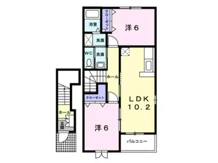 サンシャインⅡ(2LDK/2階)の間取り写真