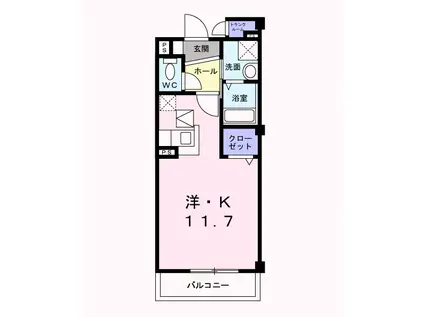 プラティーク(ワンルーム/1階)の間取り写真