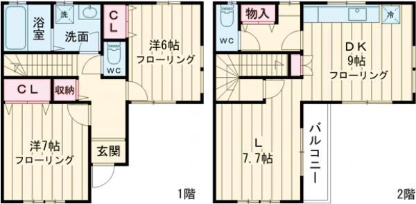 デザインコート上用賀(2LDK)の間取り写真