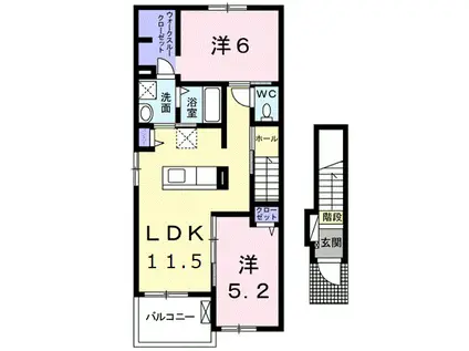 メゾン・ド・ジェルメ Ⅱ(2LDK/2階)の間取り写真