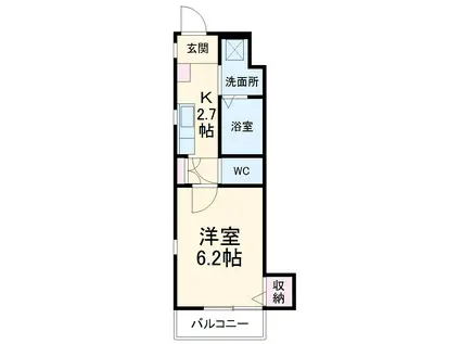 グリーンズパレット(1K/1階)の間取り写真