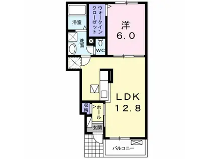 サンセットヒルⅡ(1LDK/1階)の間取り写真