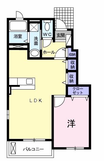 フォルシュⅠ(1LDK/1階)の間取り写真