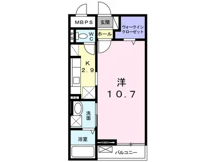 メゾン葵(1K/1階)の間取り写真