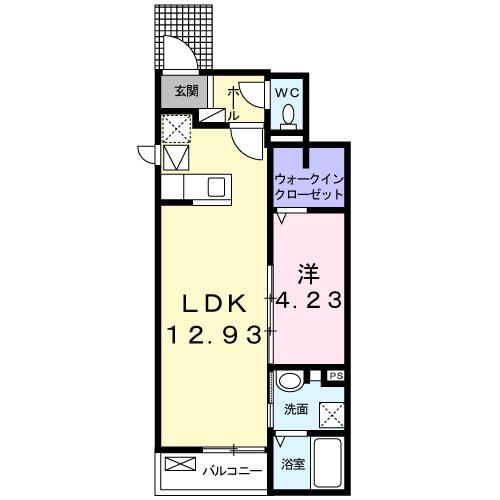 SWEET SUGAR Ⅳ(1LDK/1階)の間取り写真