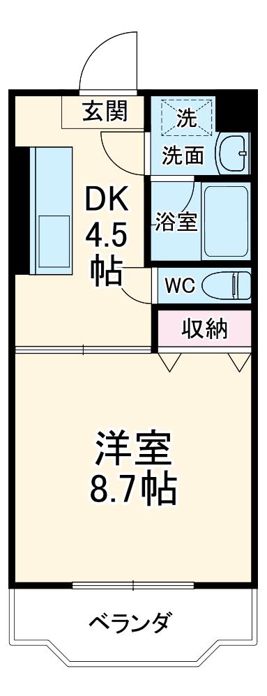 クラスト弐番館(1DK/1階)の間取り写真