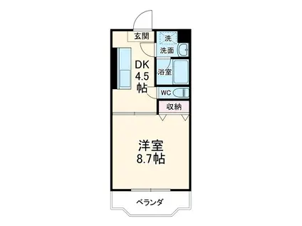 クラスト弐番館(1DK/3階)の間取り写真