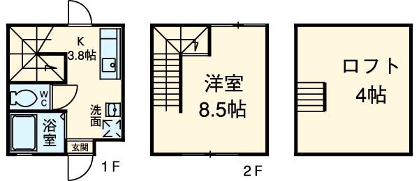 SECONDEMI-TEMP(1K/1階)の間取り写真