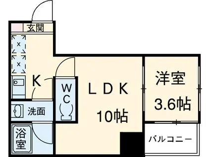コルディア横濱サウス(1LDK/7階)の間取り写真