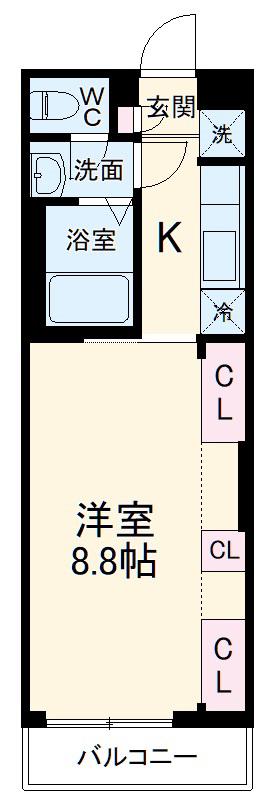 リブリ・K&K(1K/1階)の間取り写真
