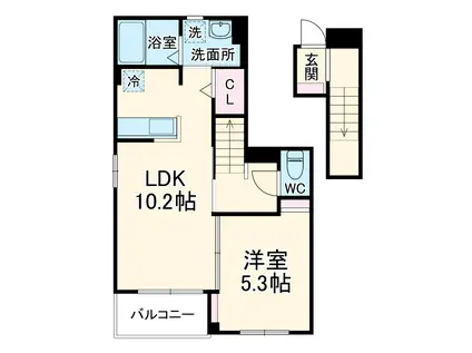 フォレストハイツⅡ(1LDK/2階)の間取り写真