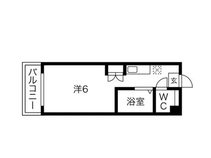 ブラウン・アベニュー・カメタ(ワンルーム/3階)の間取り写真