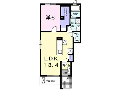 フリシュ・M2(1LDK/1階)の間取り写真