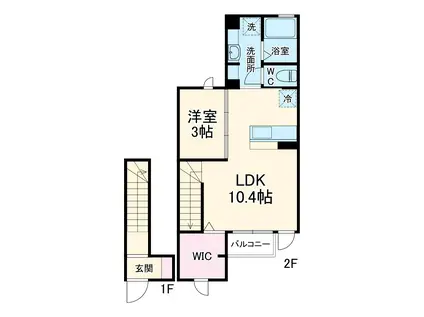 サントル ヴィラージュⅡ(1LDK/2階)の間取り写真
