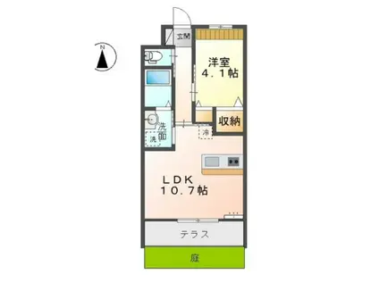 サン・ドゥーズ湘南(1LDK/1階)の間取り写真