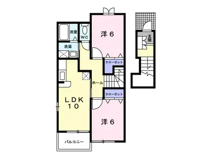 リヴァー(2LDK/2階)の間取り写真