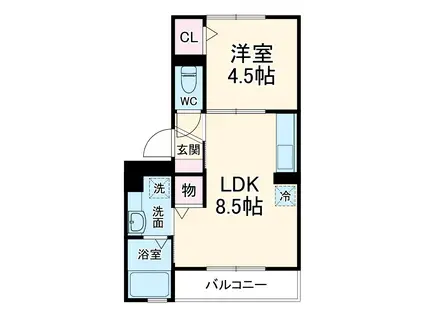 ロイヤルヒルズS(1LDK/3階)の間取り写真