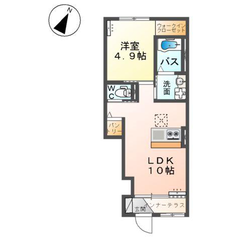 ショコラ(1LDK/1階)の間取り写真