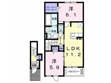 凪ステージ Ⅱ(2LDK/2階)の間取り写真