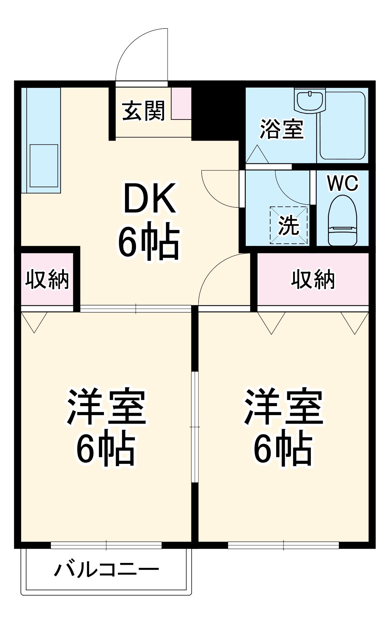 コーポ日比野B(2DK/1階)の間取り写真